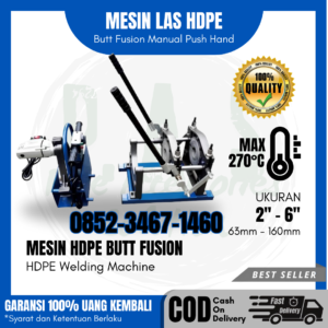 Spesifikasi Mesin HDPE ButtFusion Manual Push Hand ukuran 63mm hingga 160mm