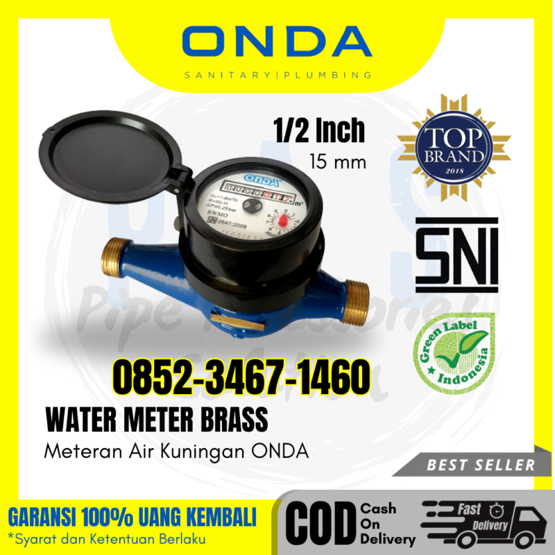 Agen Water Meter ONDA Brass untuk PDAM dan PAM